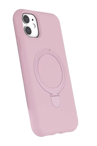 Mey İthalat®   iPhone 11 Regal Magsafe Standlı Kapak - Açık Pembe