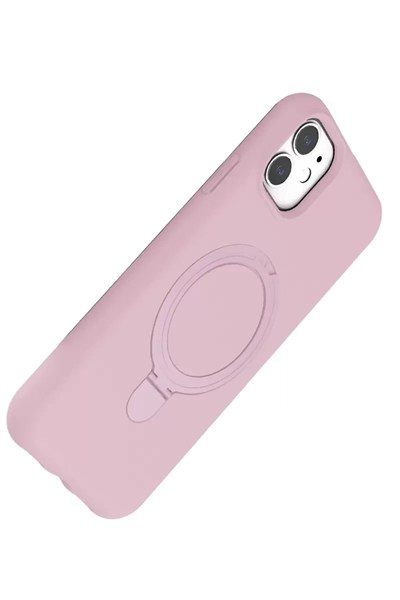 Mey İthalat®   iPhone 11 Regal Magsafe Standlı Kapak - Açık Pembe