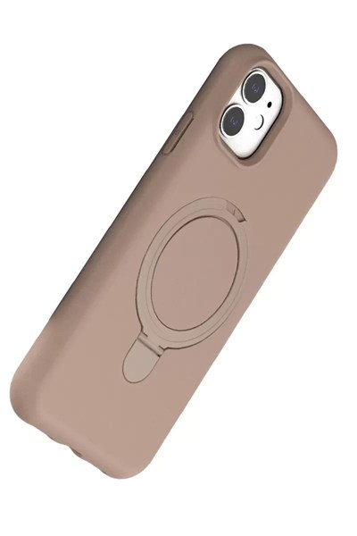 Mey İthalat®   iPhone 11 Regal Magsafe Standlı Kapak - Çöl Titanyum