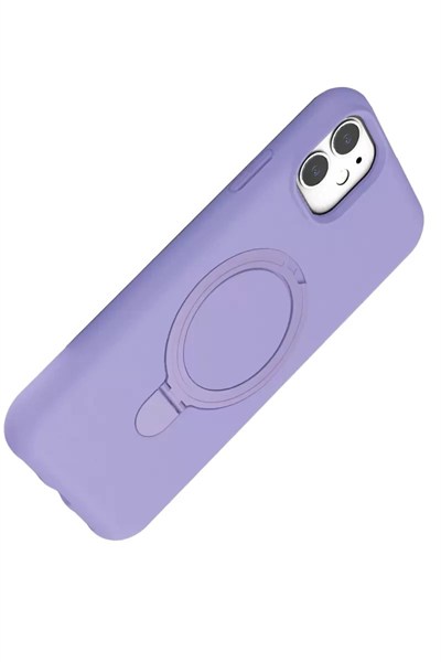 Mey İthalat®   iPhone 11 Regal Magsafe Standlı Kapak - Lila