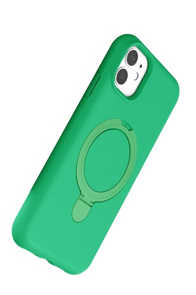 Mey İthalat®   iPhone 11 Regal Magsafe Standlı Kapak - Yeşil