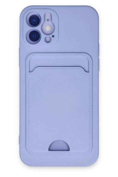 Mey İthalat®   iPhone 12 Kılıf Kelvin Kartvizitli Silikon - Lila