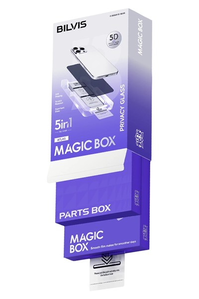 Mey İthalat®   iPhone 13 Pro Max Bilvis 5in1 5D Magic Hayalet Cam Ekran Koruyucu - Siyah