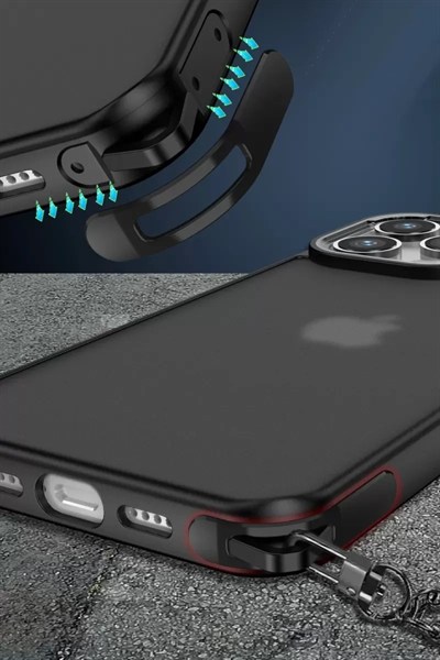 Mey İthalat®   iPhone 13 Pro Max Kılıf Elegant Kapak - Titan Gri