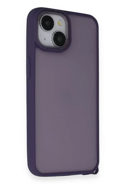 Mey İthalat®   iPhone 14 Kılıf Elegant Kapak - Derin Mor