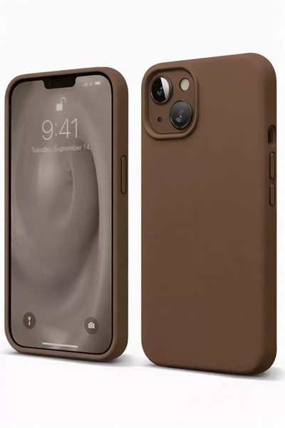 Mey İthalat®   iPhone 14 Kılıf First Silikon - Kahverengi