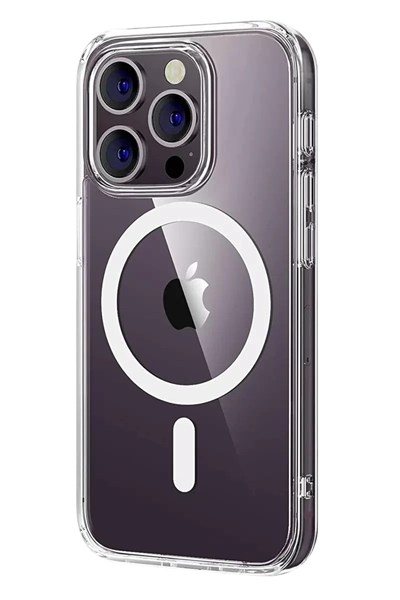 Mey İthalat®   iPhone 14 Pro Max Combo Sert Şeffaf Magsafe Kapak - Şeffaf