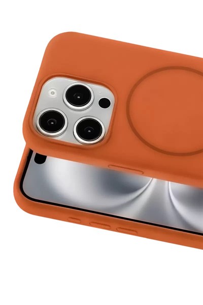 Mey İthalat®   iPhone 14 Pro Max Kılıf Jully Magsafe Kapak - Turuncu