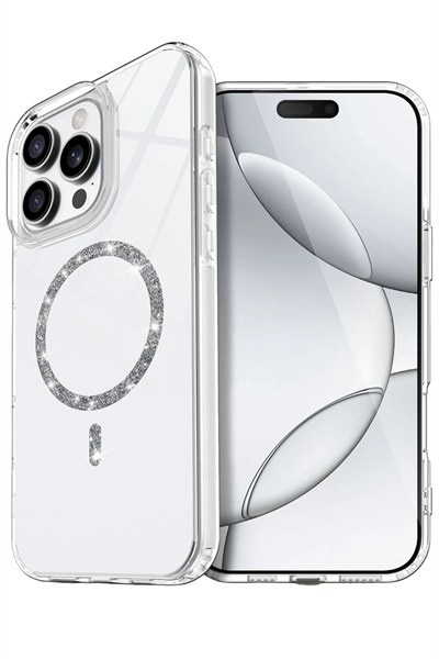 Mey İthalat®   iPhone 14 Pro Max Live Diamond Magsafe Kapak - Şeffaf