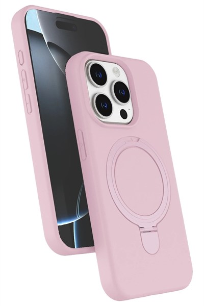 Mey İthalat®   iPhone 14 Pro Max Regal Magsafe Standlı Kapak - Açık Pembe