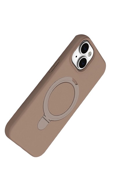 Mey İthalat®   iPhone 14 Regal Magsafe Standlı Kapak - Çöl Titanyum