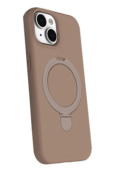 Mey İthalat®   iPhone 14 Regal Magsafe Standlı Kapak - Çöl Titanyum