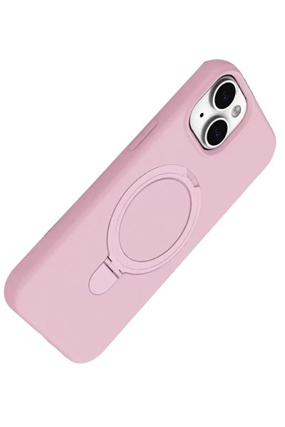 Mey İthalat®   iPhone 14 Regal Magsafe Standlı Kapak - Açık Pembe