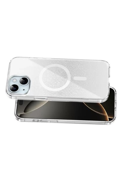 Mey İthalat®   iPhone 14 Sora Simli Magsafe Kapak - Beyaz