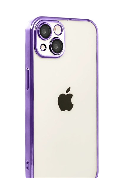 Mey İthalat®   iPhone 15  Lensli Silikon - Mor