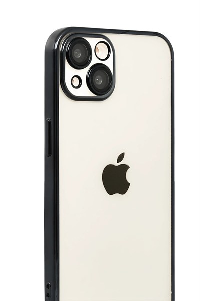 Mey İthalat®   iPhone 15  Lensli Silikon - Siyah
