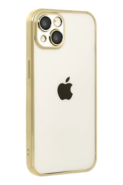 Mey İthalat®   iPhone 15  Lensli Silikon - Gold