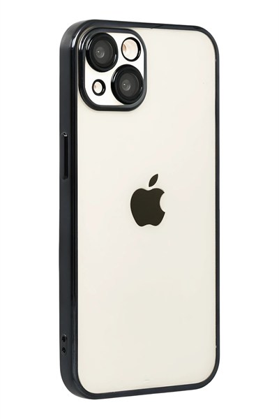Mey İthalat®   iPhone 15  Lensli Silikon - Siyah