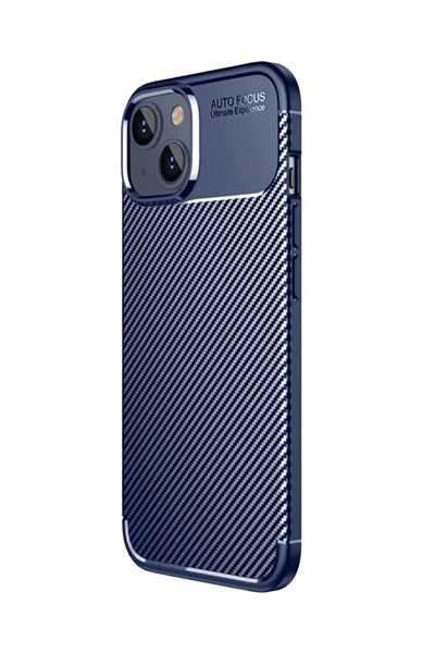 Mey İthalat®   iPhone 15 Kılıf Auto Focus Karbon Kapak - Lacivert