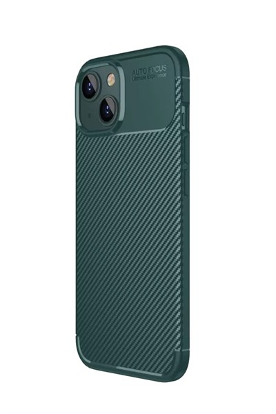 Mey İthalat®   iPhone 15 Kılıf Auto Focus Karbon Kapak - Yeşil