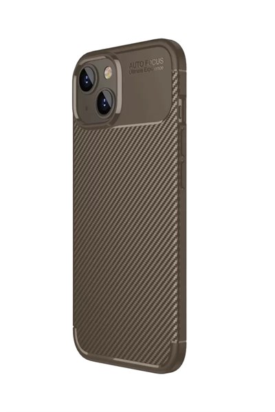 Mey İthalat®   iPhone 15 Kılıf Auto Focus Karbon Kapak - Kahverengi