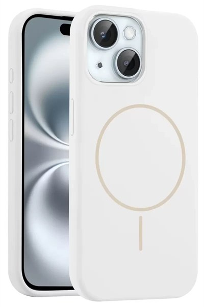 Mey İthalat®   iPhone 15 Kılıf Jully Magsafe Kapak - Beyaz