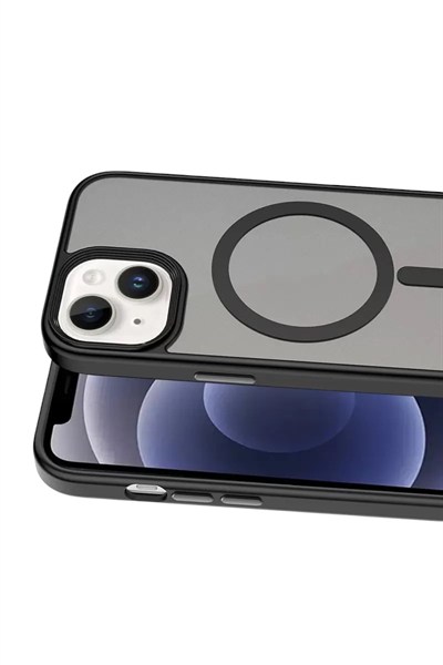 Mey İthalat®   iPhone 15 Megane Magsafe Kapak - Siyah