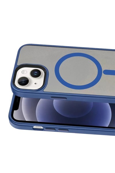 Mey İthalat®   iPhone 15 Megane Magsafe Kapak - Lacivert