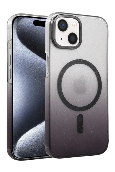 Mey İthalat®   iPhone 15 Plus Glossy Magsafe Kapak - Siyah
