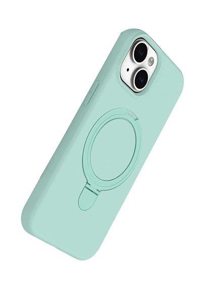 Mey İthalat®   iPhone 15 Plus Regal Magsafe Standlı Kapak - Su Yeşili