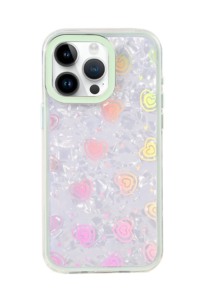Mey İthalat®   iPhone 15 Pro Lumi Desenli Kapak - Yeşil