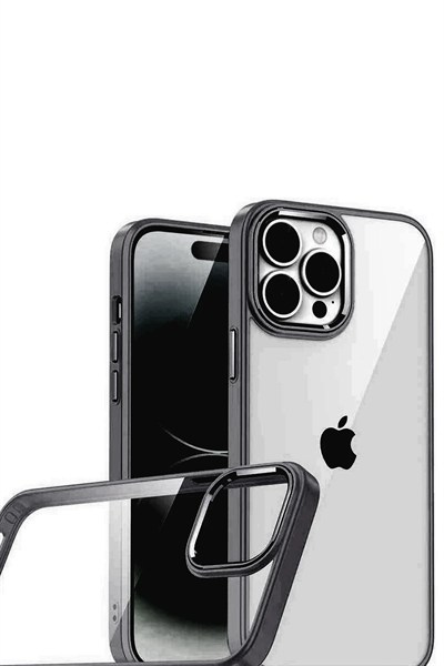Mey İthalat®   iPhone 15 Pro Max  Lensli Silikon - Siyah