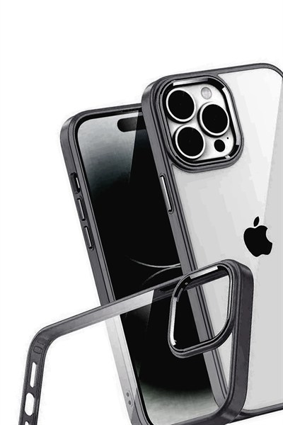 Mey İthalat®   iPhone 15 Pro Max  Lensli Silikon - Siyah
