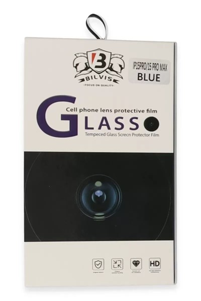 Mey İthalat®   iPhone 15 Pro Max Bilvis Titan Kamera Lens - Lacivert