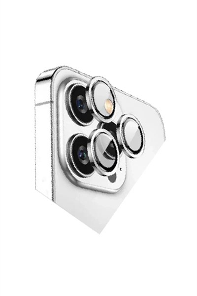 Mey İthalat®   iPhone 15 Pro Max Bilvis Titan Kamera Lens - Gümüş