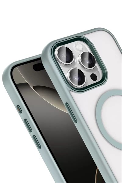 Mey İthalat®   iPhone 15 Pro Max Terea Magsafe Kapak - Gri