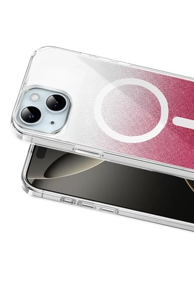 Mey İthalat®   iPhone 15 Sora Simli Magsafe Kapak - Kırmızı