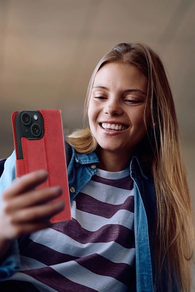 Mey İthalat®   iPhone 15 Trend S Plus Kapaklı Kılıf - Taba