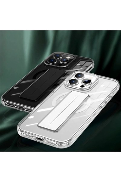 Mey İthalat®   iPhone 16 Kılıf Alfa Magsafe Standlı Kapak - Siyah