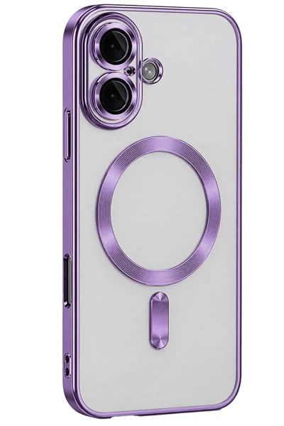 Mey İthalat®   iPhone 16 Kılıf Kross Magneticsafe Kapak - Mor