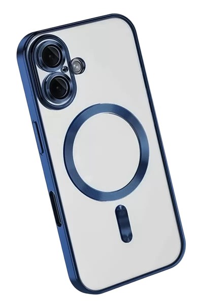 Mey İthalat®   iPhone 16 Kılıf Kross Magneticsafe Kapak - Lacivert
