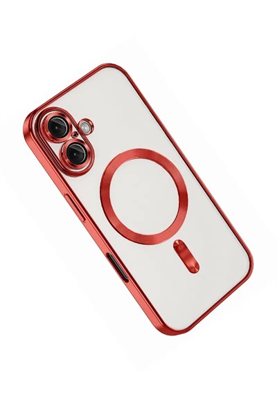 Mey İthalat®   iPhone 16 Kılıf Kross Magneticsafe Kapak - Kırmızı