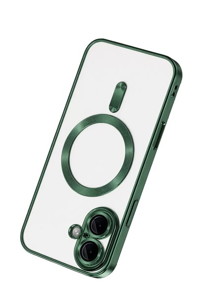 Mey İthalat®   iPhone 16 Kılıf Kross Magneticsafe Kapak - Koyu Yeşil