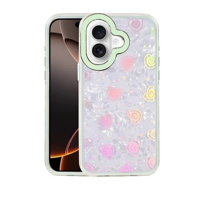 Mey İthalat®   iPhone 16 Lumi Desenli Kapak - Yeşil