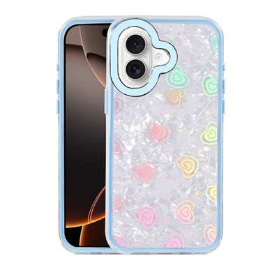 Mey İthalat®   iPhone 16 Lumi Desenli Kapak - Mavi