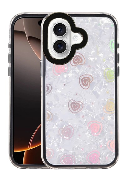 Mey İthalat®   iPhone 16 Lumi Desenli Kapak - Siyah