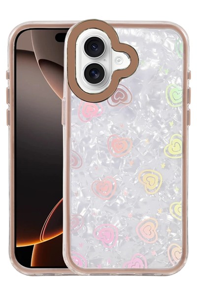 Mey İthalat®   iPhone 16 Lumi Desenli Kapak - Çöl Titanyum