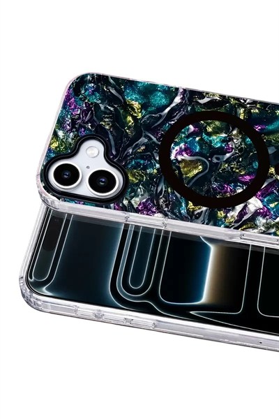 Mey İthalat®   iPhone 16 Mila Dalgalı Magsafe Kapak - Lacivert