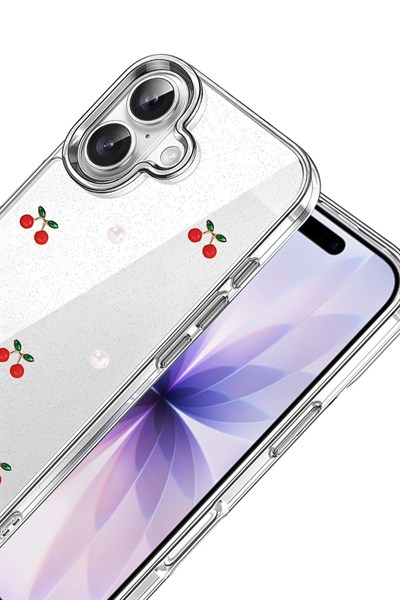 Mey İthalat®   iPhone 16 Plus Fiyonk Desenli Kapak - Desen 9