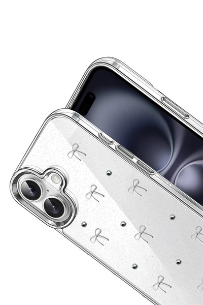 Mey İthalat®   iPhone 16 Plus Fiyonk Desenli Kapak - Desen 5